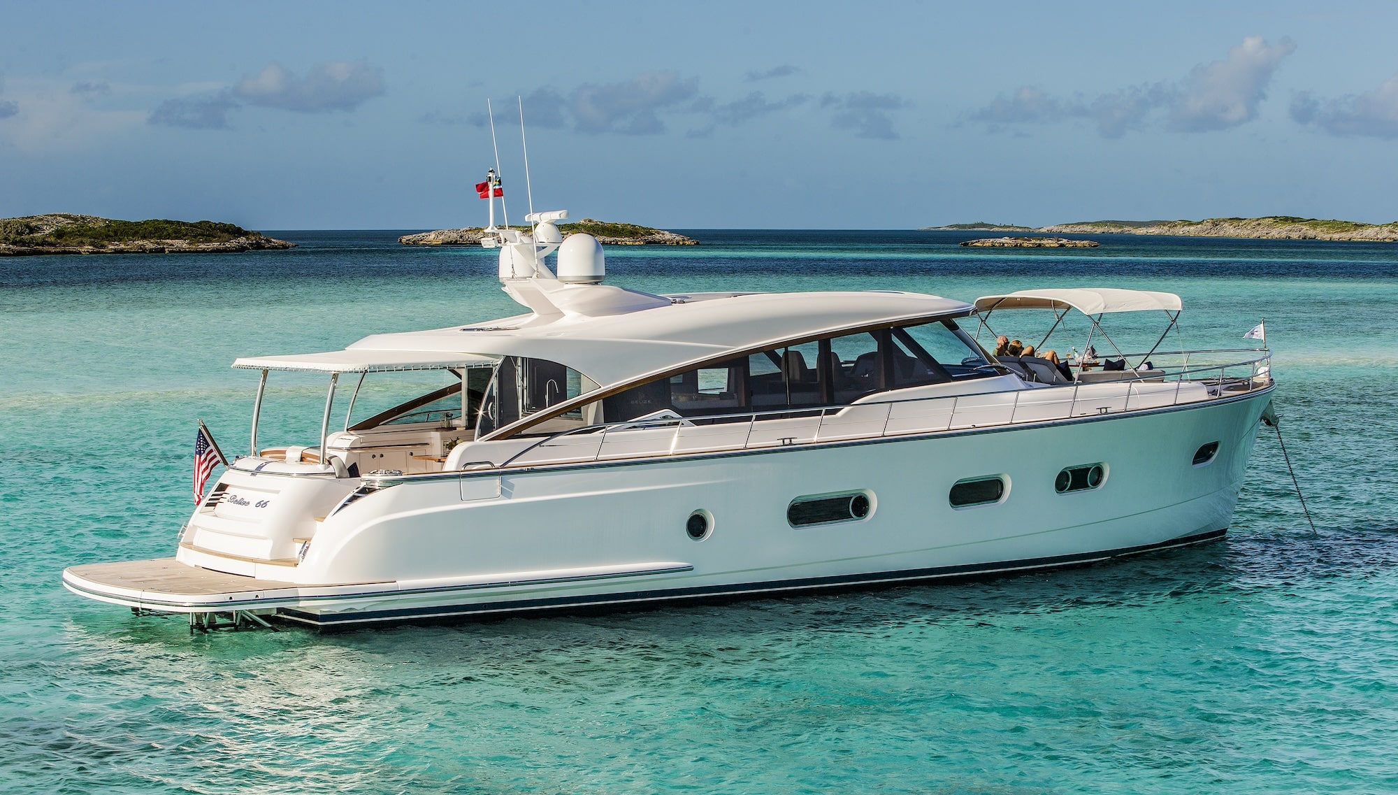 Riviera Boat Belize 66 Sedan Anchored Preview Image