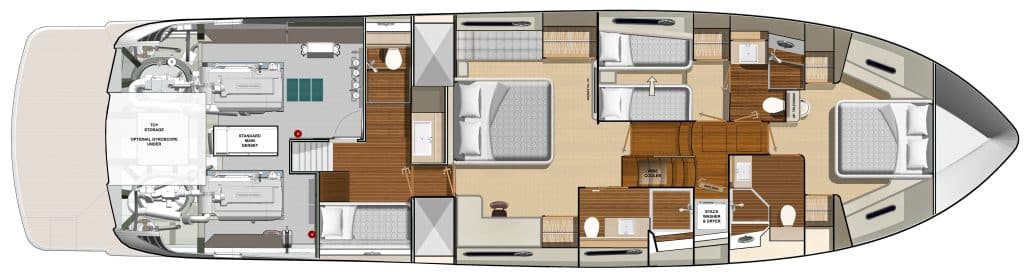 Riviera Boat Belize 66 Sedan Anchored Preview Plan Image