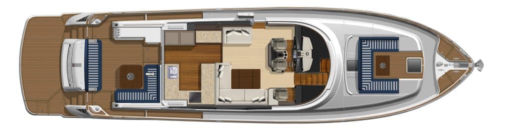 Riviera Boat Belize 66 Sedan Anchored Preview Plan Image
