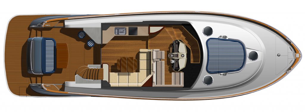 Riviera Boat Belize 54 Daybridge Anchored Preview Plan Image