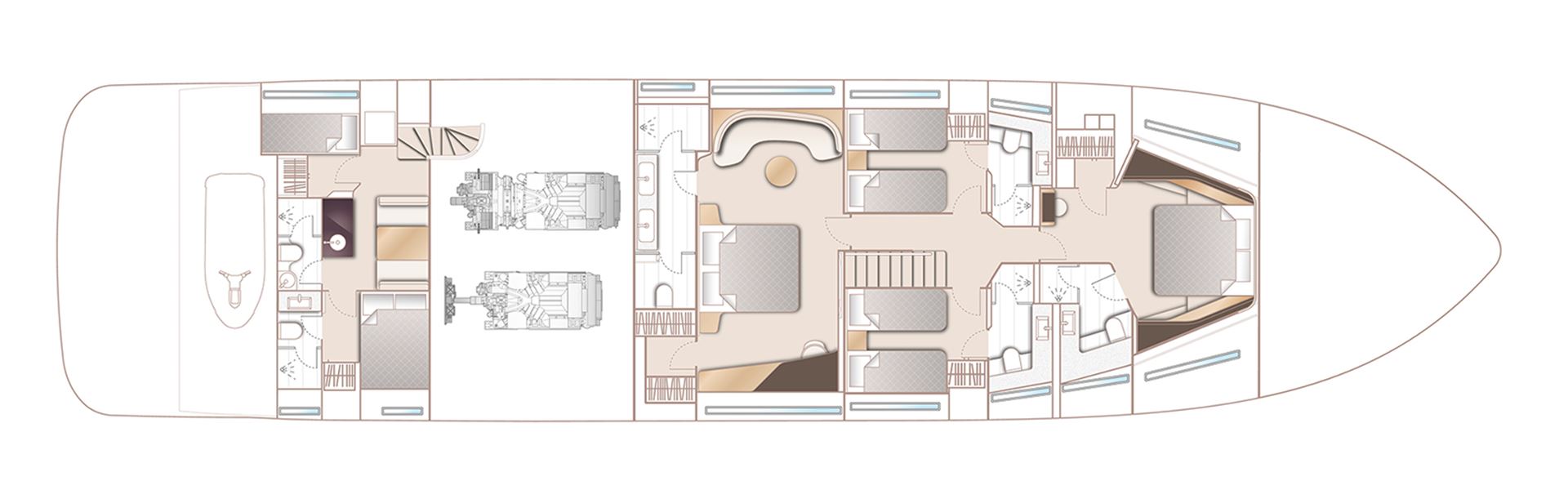 Princess Y95 Boat Preview Plan Image
