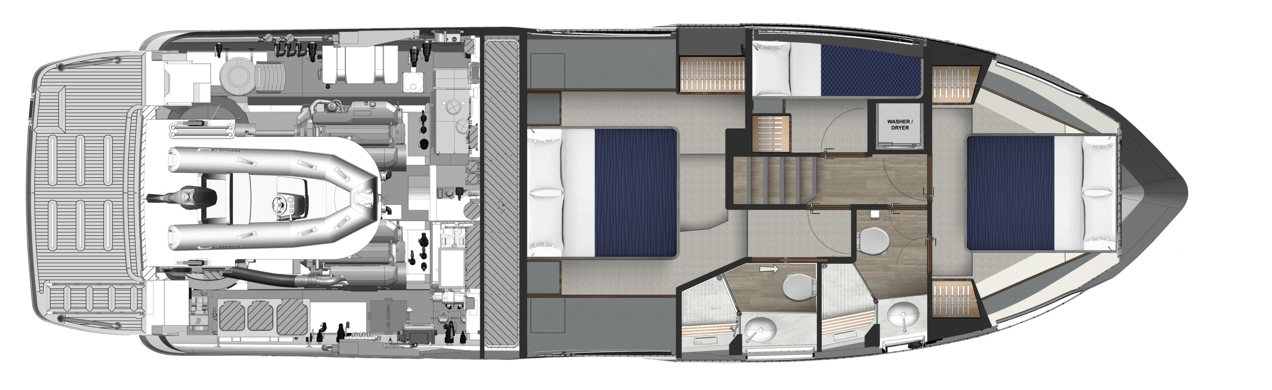 Riviera 5000 Sport Yacht PE Accommodation