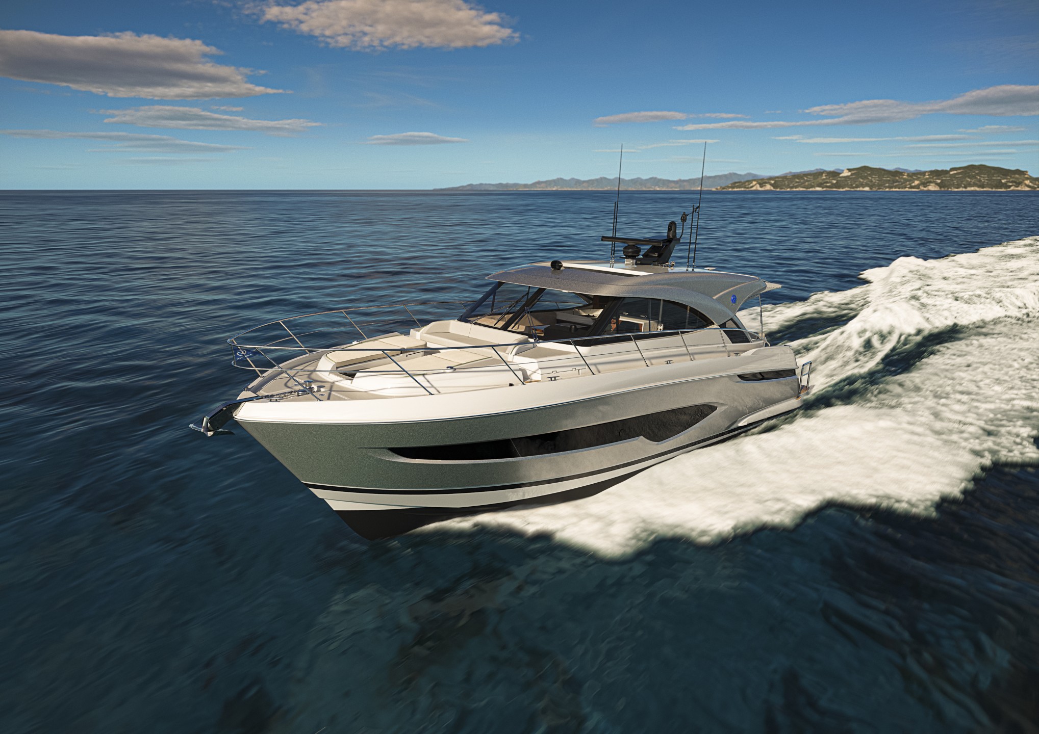 Riviera 5000 Sport Yacht Platinum Running 01
