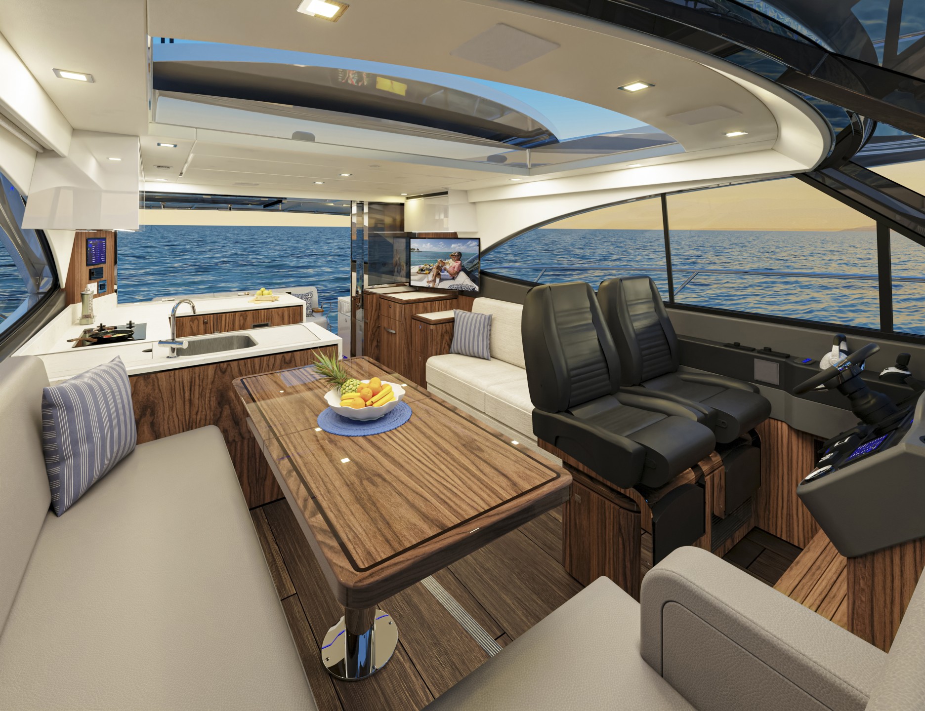 Riviera 5000 Sport Yacht Platinum Saloon 01