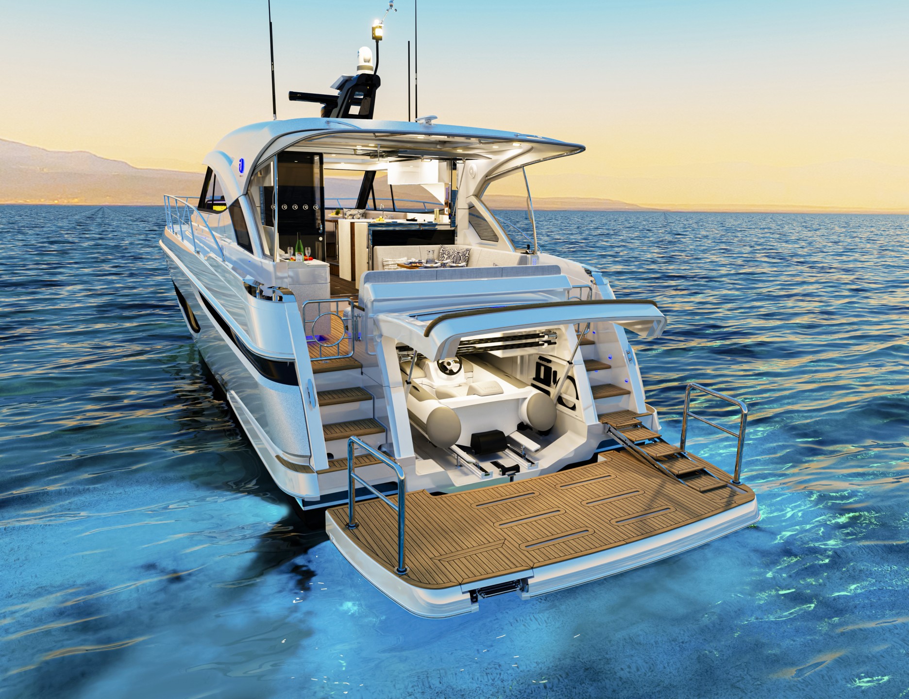 Riviera 5000 Sport Yacht Platinum Tender Garage 01